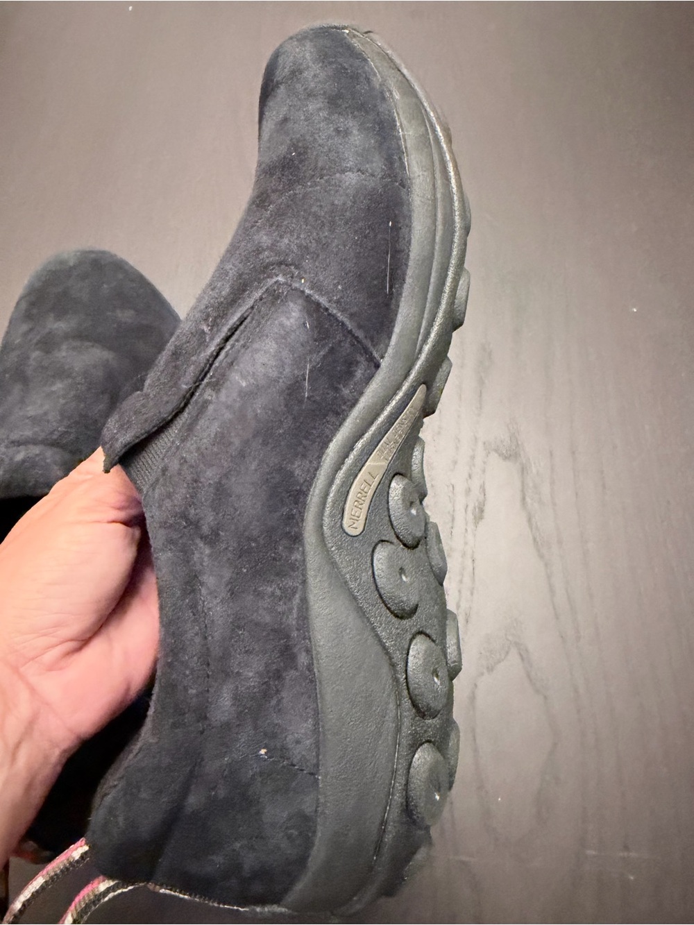Merrell Men's Black Slip-On Suede Casual Shoe size 11W